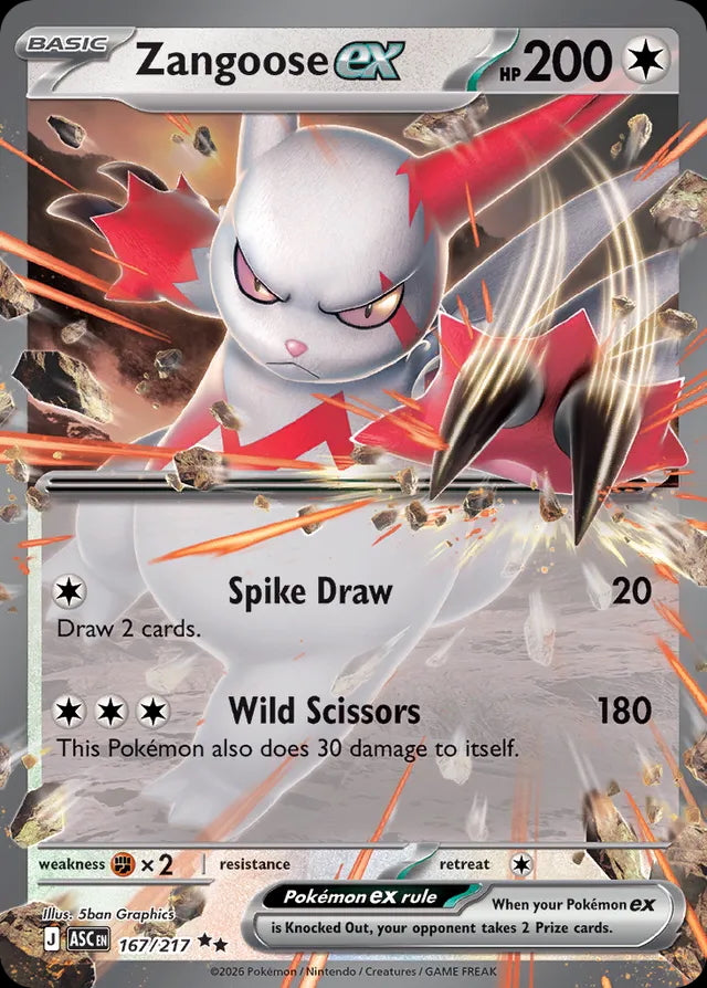 Ascended Heroes Zangoose ex #167/217